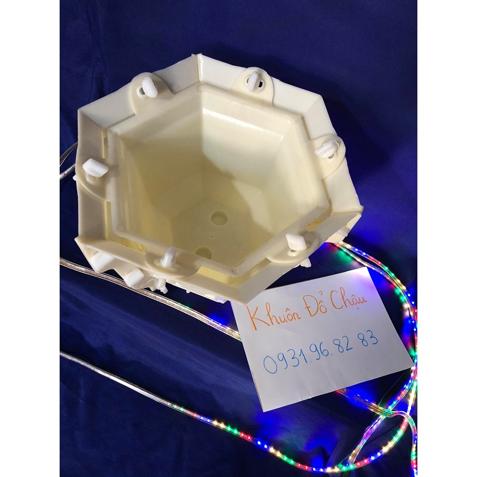 Khuôn chậu ABS lục giác rộng 25cm có lòng trong