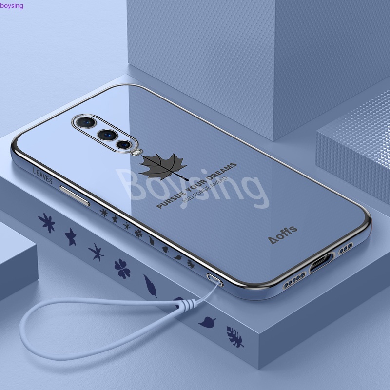 Ốp Điện Thoại Mạ Điện Họa Tiết Lá Phong Cho OPPO R17 Pro A9 F11 A9 2020 A72 A32 A53 2020 A37 A57 A59