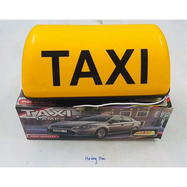 Mào taxi 25cm nam châm có đèn màu vàng
