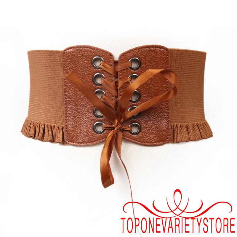 Đai nịt bụng dây buộc trước màu trơn co giãn cho nữ | BigBuy360 - bigbuy360.vn