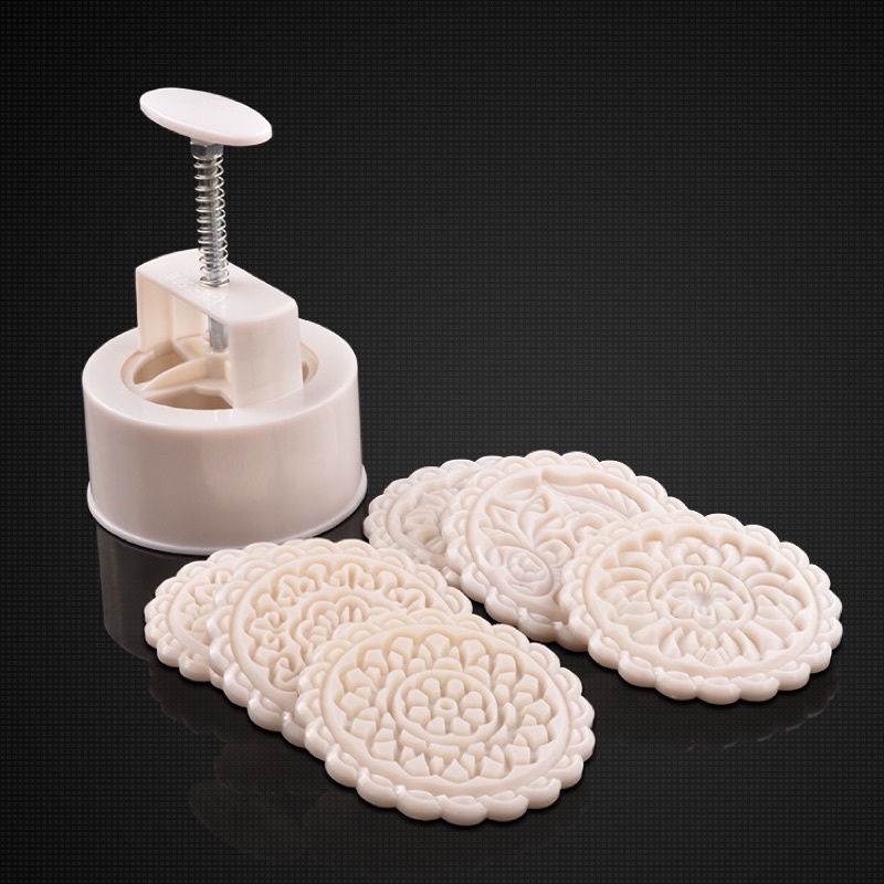 Khuôn Làm Bánh Trung Thu 250g+ 6 Khuôn In Hình Hoa