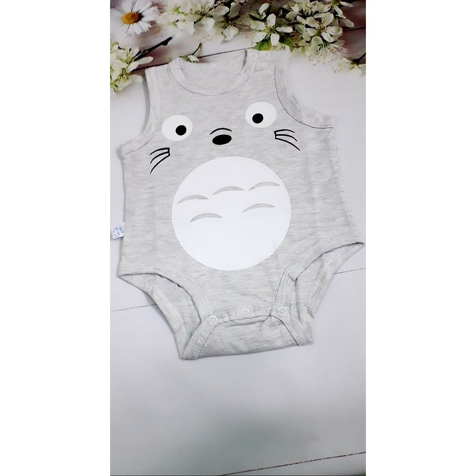 Bodysuit Chíp Ba Lỗ Quảng Châu Totoro Cho Bé / Bộ Sơ Sinh Liền Thân Thun Cotton Mùa Hè Mỏng Mát.