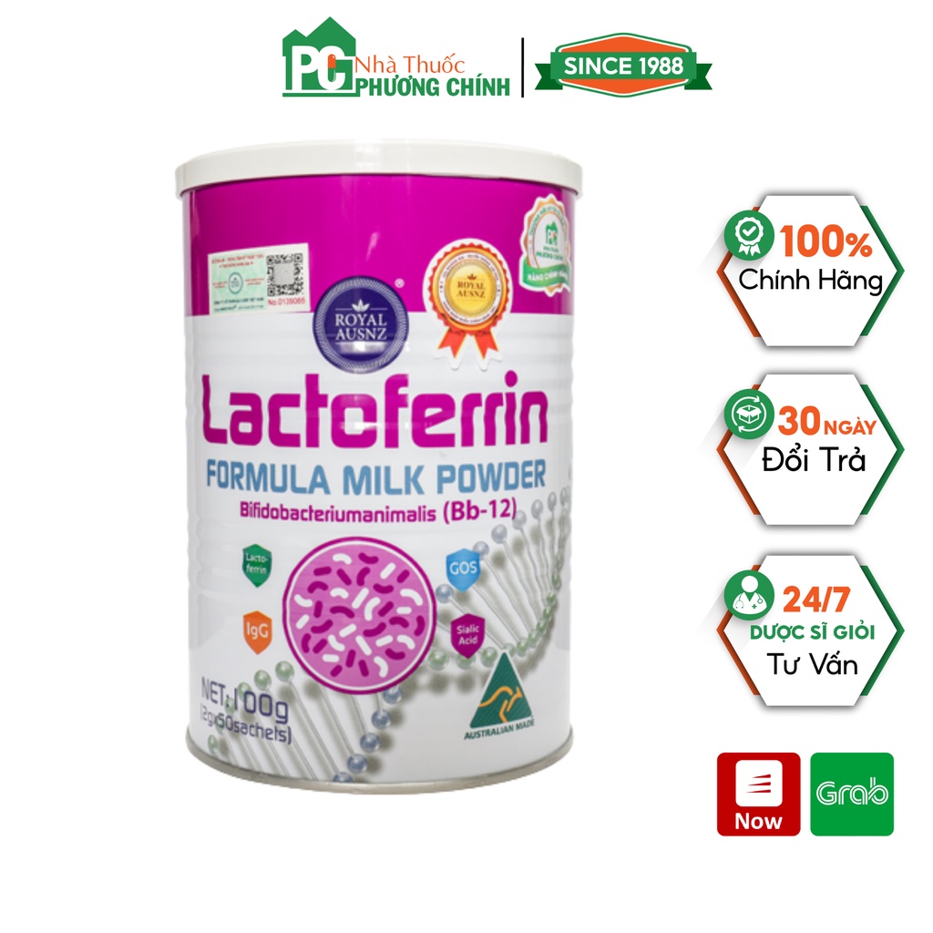 Sữa Bột Hoàng Gia Úc Royal AUSNZ Lactoferrin Formula Milk Powder Bifidobacteriumanimalis  - Hộp 100g