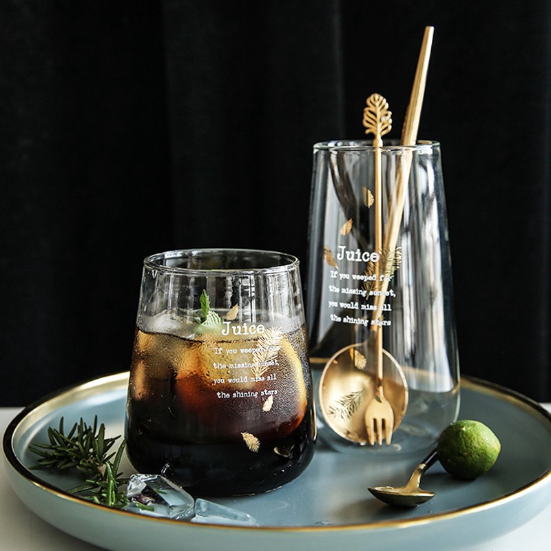 SWEEJAR Ly Thủy Tinh Chịu Nhiệt Họa Tiết Chữ Vàng Đồng Thích Hợp Để Làm Quà Tặng