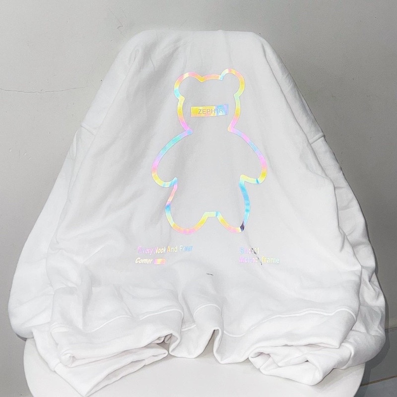 Áo hoodie gấu phản quang 7m in 2 mặt TT6