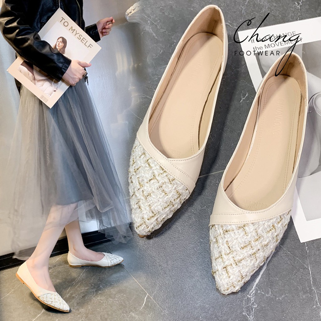 Giày búp bê trắng siêu xinh | HÀNG CAO CẤP | Giày bệt phong cách Hàn Quốc nhẹ nhàng