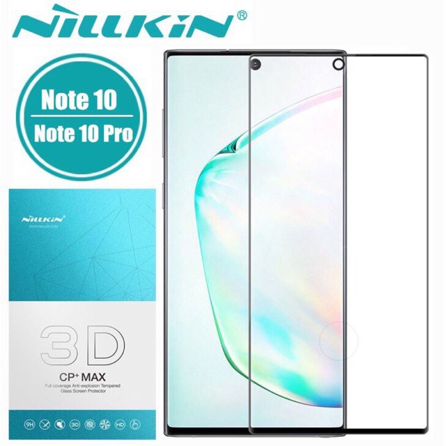 Kính cường lực full màn hình Galaxy Note 10,Note 10 Plus Nillkin 3D CP+ Max cong theo màn hình