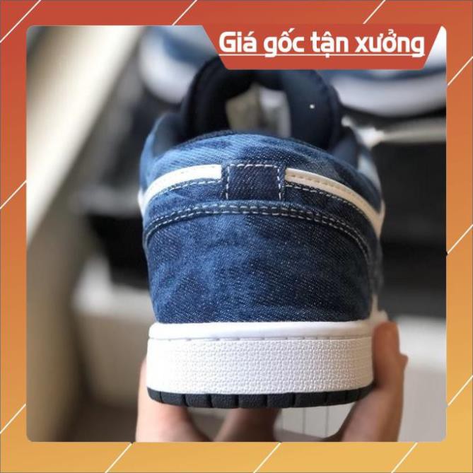 [FreeShip+ Hàng Xịn] ✔️Giày Jordan 1 Low Washed Denim Vải Bò Loang Fullbox✔️