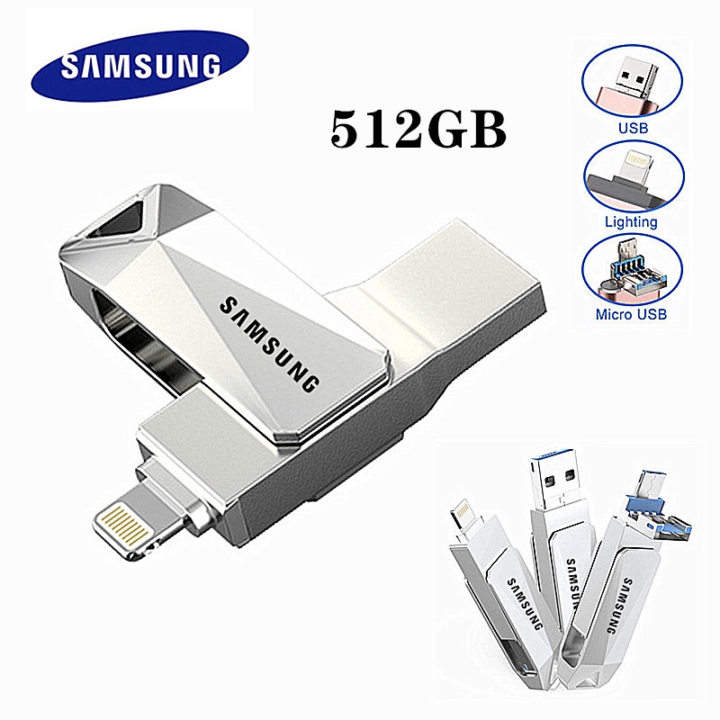 Usb Kim Loại Chống Nước 512gb 3 Trong 1 Cho Ios Iphone Ipad Android Pc