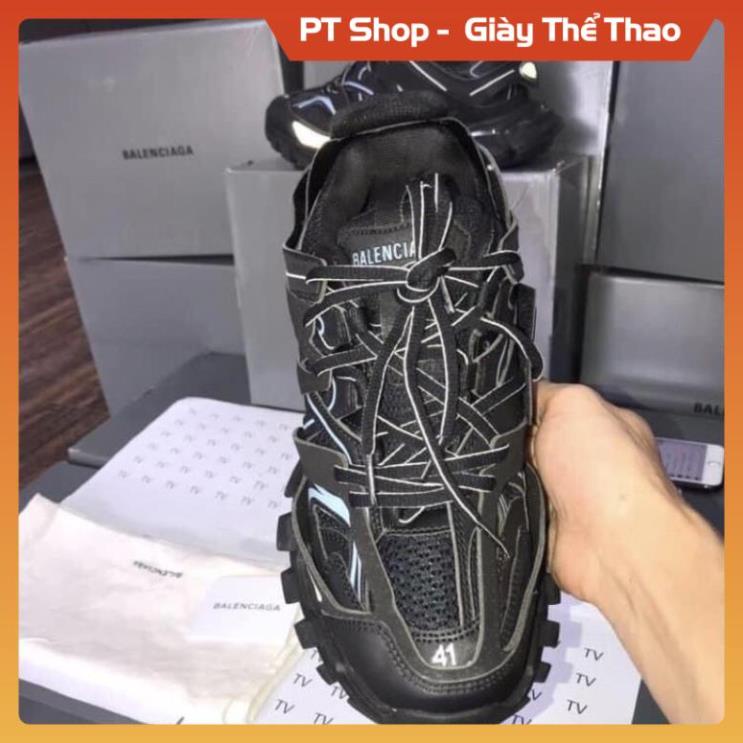 [FreeShip+ Hàng Cao Cấp] Giày Balen track 3.0 đen lé xanh, Giày thể thao nam nữ Full phụ kiện Sneaker
