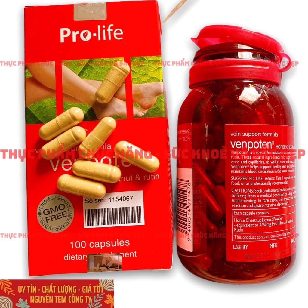Hộp Lớn 100 Viên Venpoten Suy Giãn Tĩnh Mạch