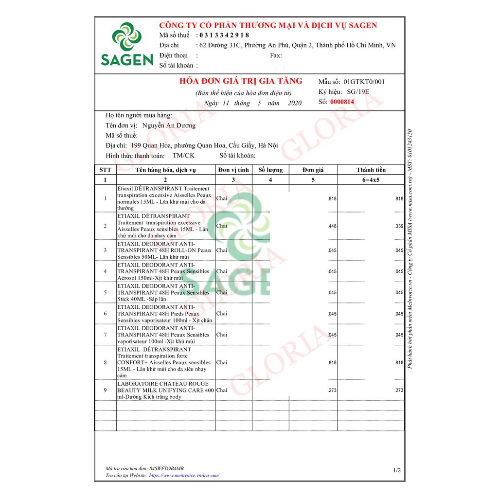 Lăn Khử Mùi ETIAXIL Detranspirant Traitement