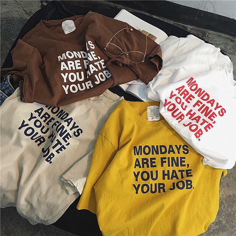 Áo thun UNISEX họa tiết chữ MONDAYS