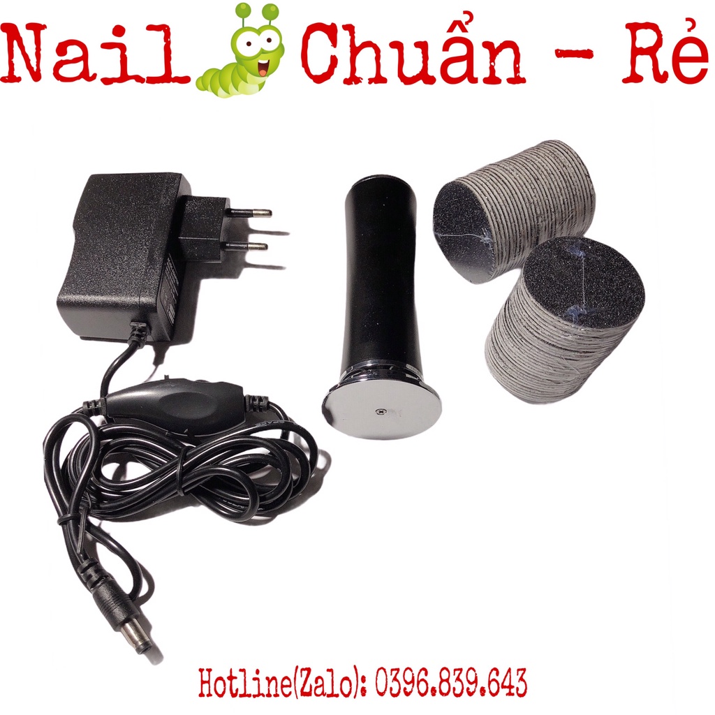 Máy Chà Gót Chân, Tẩy Tế Bào Chết Chuyên Dụng Cho Tiệm Nail - Spa Tặng kèm 60 Miếng Chà