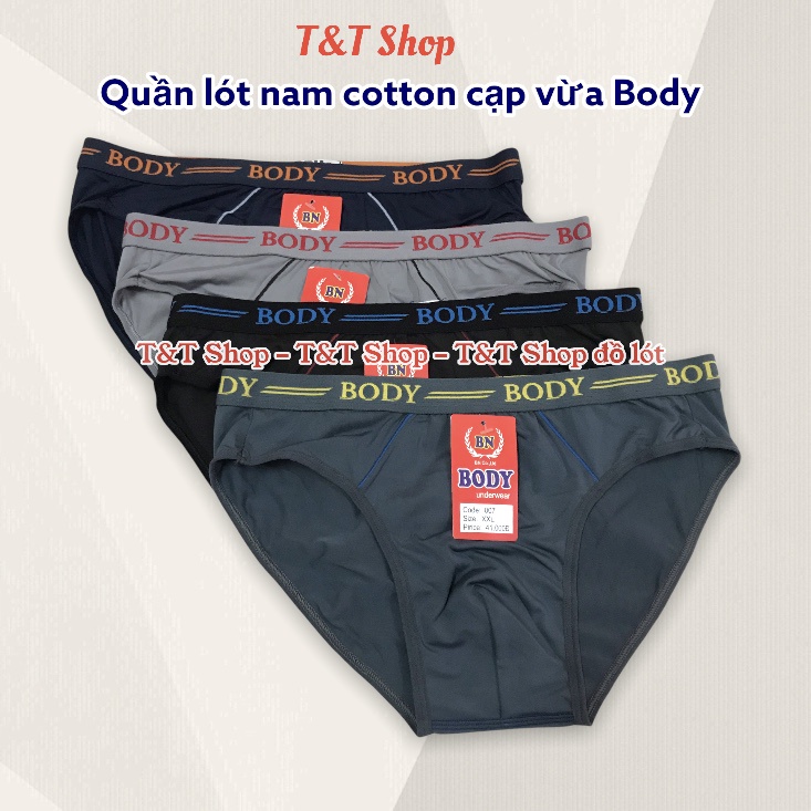Quần sịp nam cao cấp BODY bảng lưng vừa - Quần lót nam tam giác cotton mềm mịn cạp vừa TTSHOP