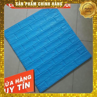 Combo 5 tấm xốp dán tường giả gạch 3d dày 4mm xanh dương đậm, xanh dương 70x77cm