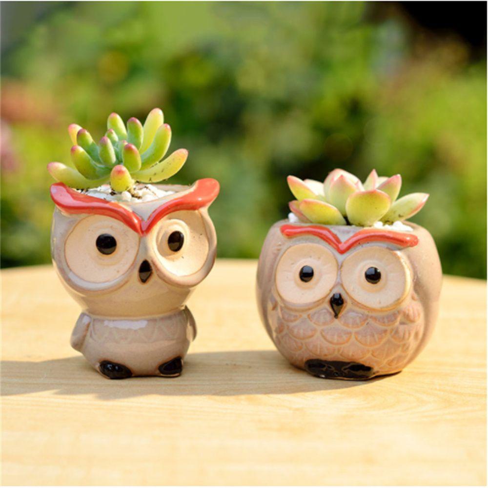 Bình Hoa Gốm Hình Cú Mèo Dễ Thương Hiệu Kat1