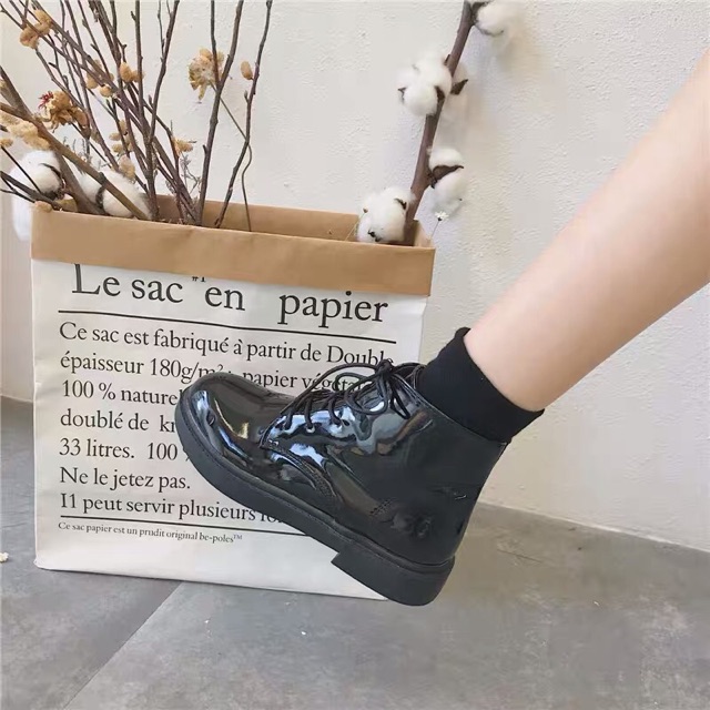 [SẴN] Giày ulzzang cao cổ da trơn đơn giản mã 1908 (ảnh thật shop chụp ở cuối) | BigBuy360 - bigbuy360.vn