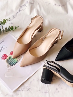 Giày sandal bít mũi gót tròn 5p