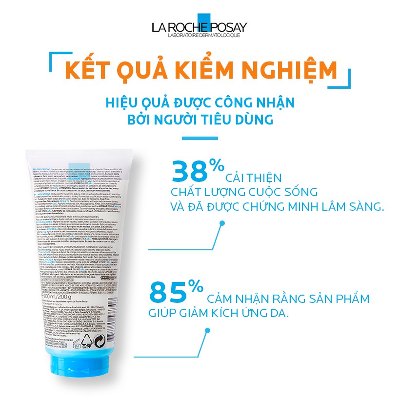 La Roche Posay Lipikar Syndet AP+ Cream 200mL - Sữa Rửa Mặt Và Tắm Cho Da Khô, Da Nhạy Cảm, Mẫn Ngứa