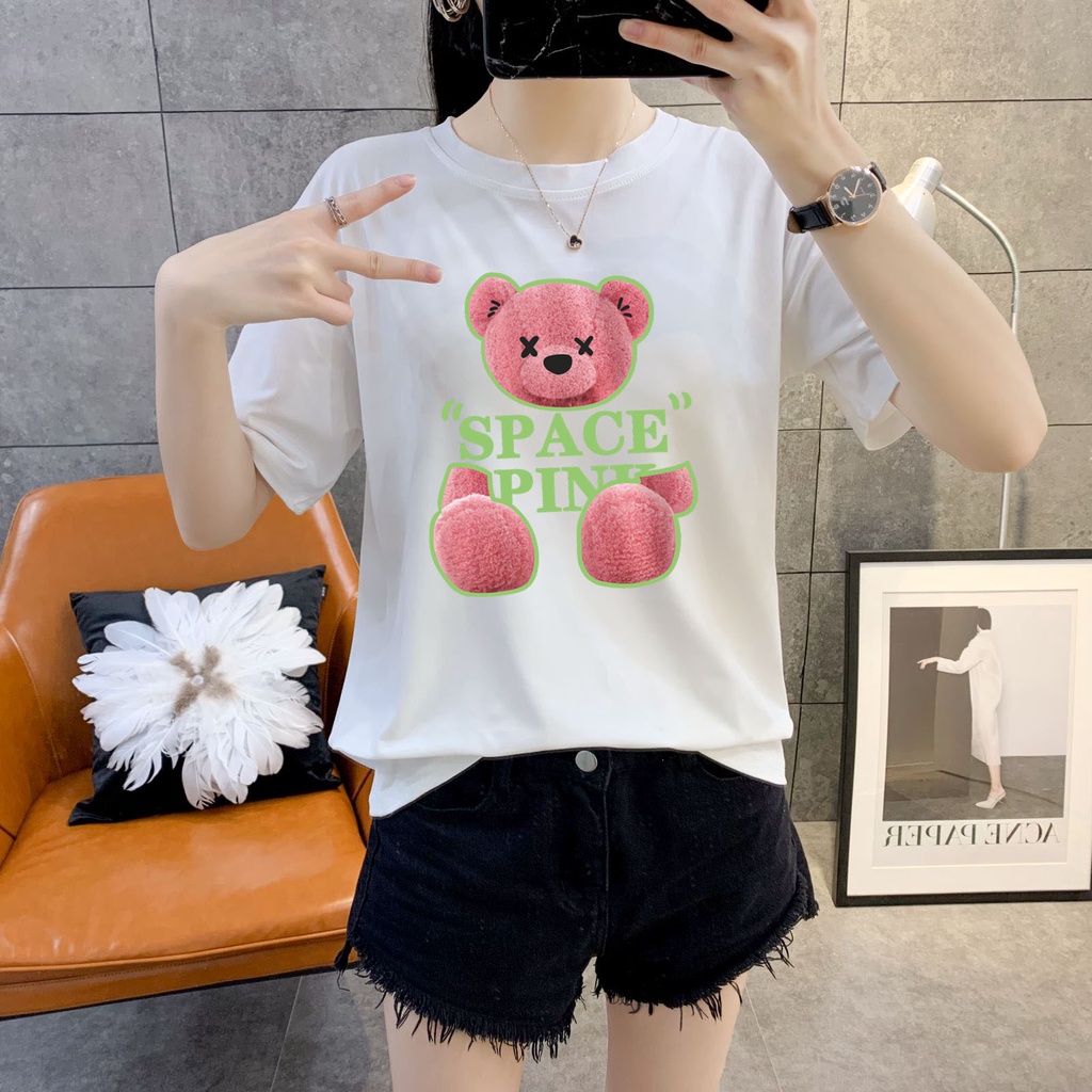 Áo thun trắng ZHELIHANGFEI in họa tiết dễ thương vui nhộn