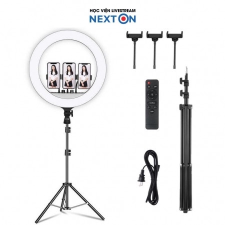 BỘ ĐÈN LIVESTREAM 45CM , 3 KẸP ĐIỆN THOẠI , KÈM REMOTE , PHỤ KIỆN (M45)