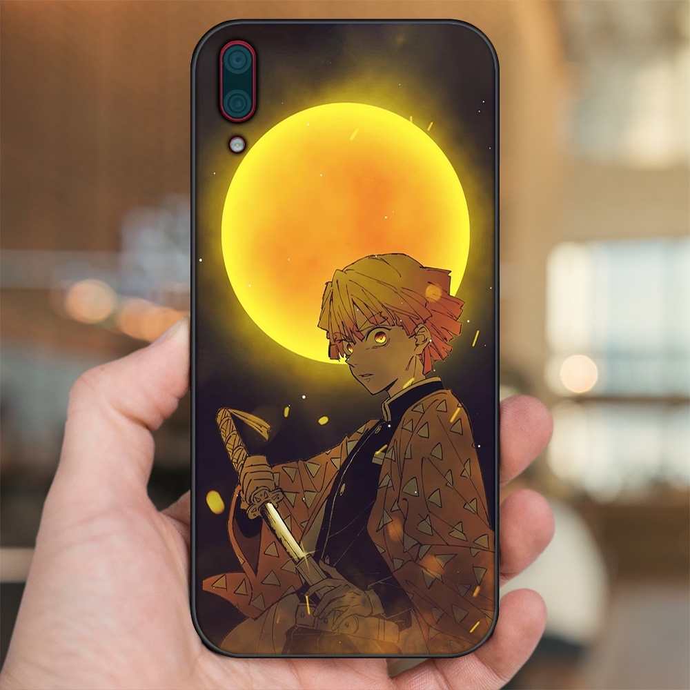 Ốp lưng Huawei Y7 Pro 2019 viền đen in hình Zenitsu Kimetsu no Yaiba