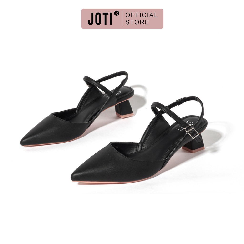 Giày Cao Gót Nữ JOTI Lolita 3269VN5 - Mũi Nhọn Hở Gót Đế Trụ Vuông Cao 4cm Da Mờ - Mang Công Sở Dự Tiệc