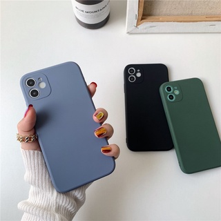 Ốp Điện Thoại Silicon Màu Trơn Đơn Giản Bảo Vệ Cho Iphone 7 / 8 / X / Xs / Xr / 11 / 12 / Plus / ProMax