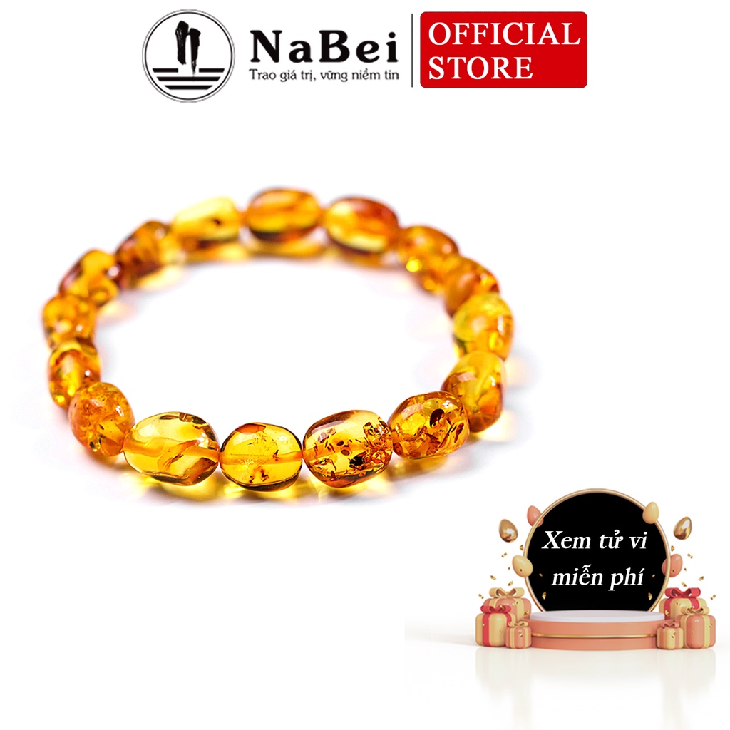 Vòng Tay Hổ Phách Tự Nhiên Phù Hợp Cho Mệnh Hỏa, Mộc NB22 - Phong Thuỷ NaBei Store