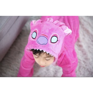 Bộ Đồ Thú Stitch Hồng Trẻ Em