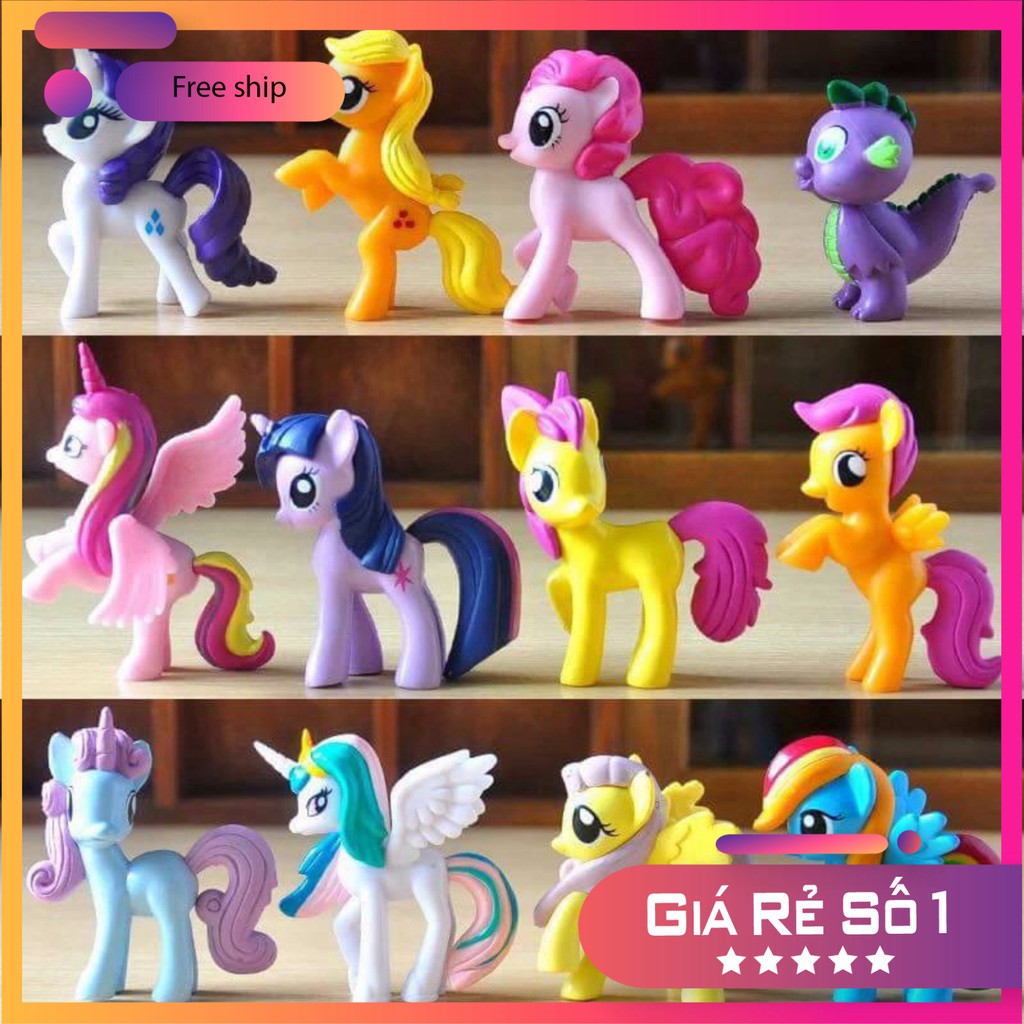 (Freeship 99k) Bộ 12 Con Ngựa Pony 7cm