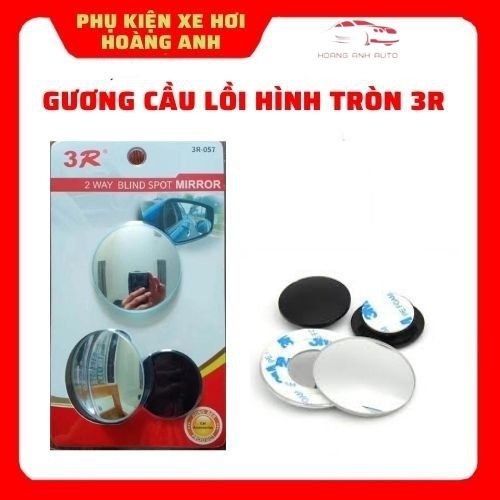 Gương cầu lồi hình tròn, bộ 2 gương cầu lồi chính hãng 3R gắn kính hậu ô tô xoay 360 xóa điểm mù tăng khả năng quan sát