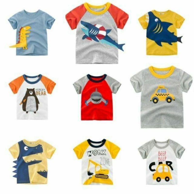 (GÓC XẢ)Combo 5 Áo thun 27.kids. cotton hình ngộ nghĩnh hàng QUẢNG CHÂU cho bé trai