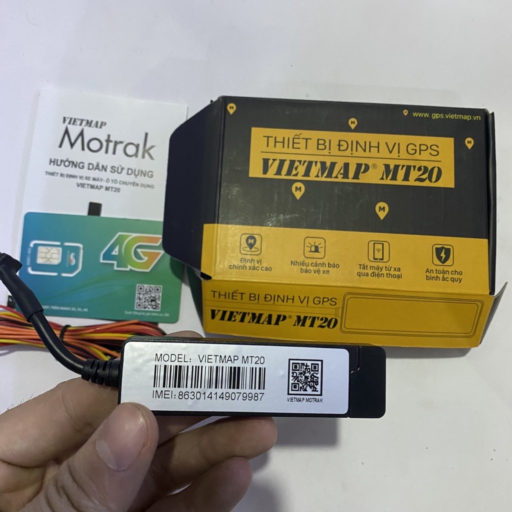 Định vị Xe máy VIỆTMAP MT20, GPS Viettel Chính hãng, bảo hành 1 năm