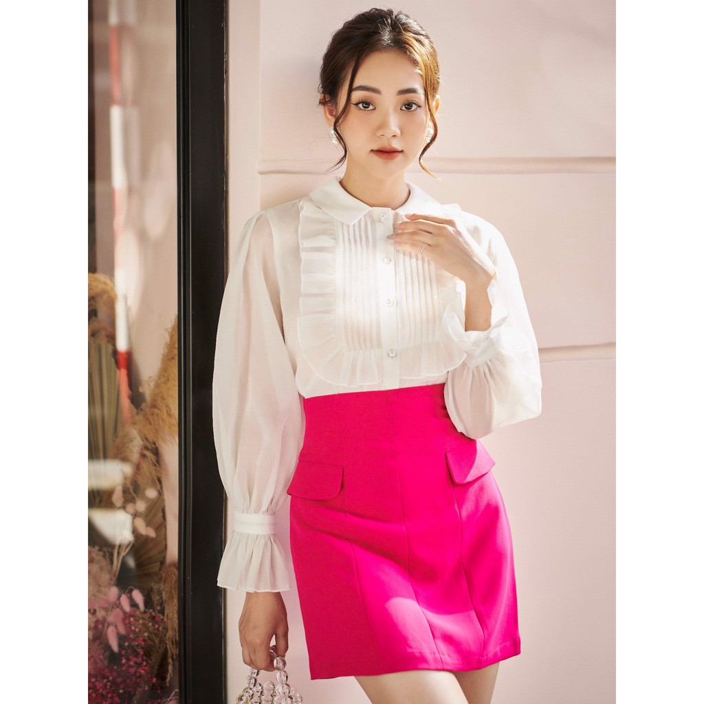 RECHIC Chân váy chữ A túi kiểu Natassy màu hồng dễ thương trẻ trung dễ phối siêu xinh | BigBuy360 - bigbuy360.vn