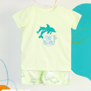 Jq ss156 bộ cộc tay la pomme cá heo oh baby
