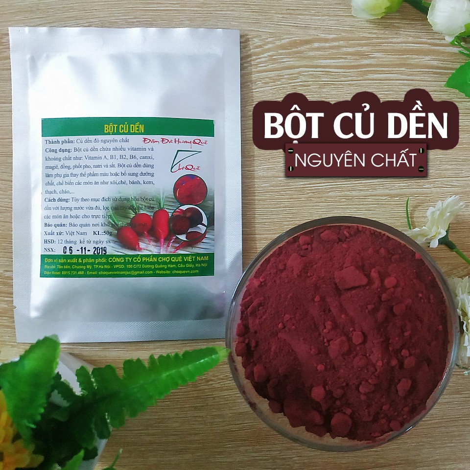 Bột Củ Dền Đỏ Bột Tạo Màu Thực Phẩm Tự Nhiên Rau Củ Quả Nguyên Chất 50g