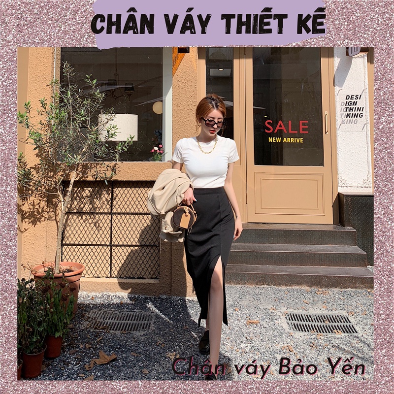 Chân váy bút chì dài xẻ tà trước sexy  - M83
