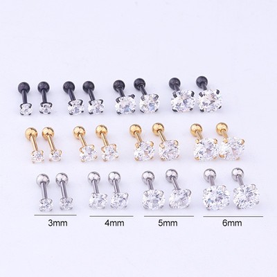 Beadia 1 THÉP KHÔNG GỈ Pha Lê Tragus Xuyên Phẫu Thuật Thép Trang Sức Tai Xuyên Xoắn Tai Sụn Bông Tai