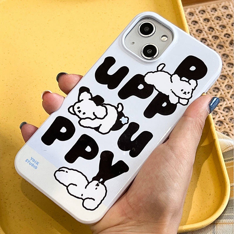 Ốp điện thoại silicone hình chú chó con nhàn rỗi dễ thương thích hợp cho iphone 13promax 12 11 Xsmax