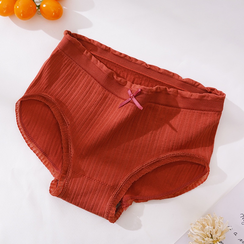 Quần lót nữ cotton kháng khuẩn thoáng mát, quần chip nữ cạp nhún đính nơ xinh tôn vòng 3 thông hơi co giãn 4 chiều – 02