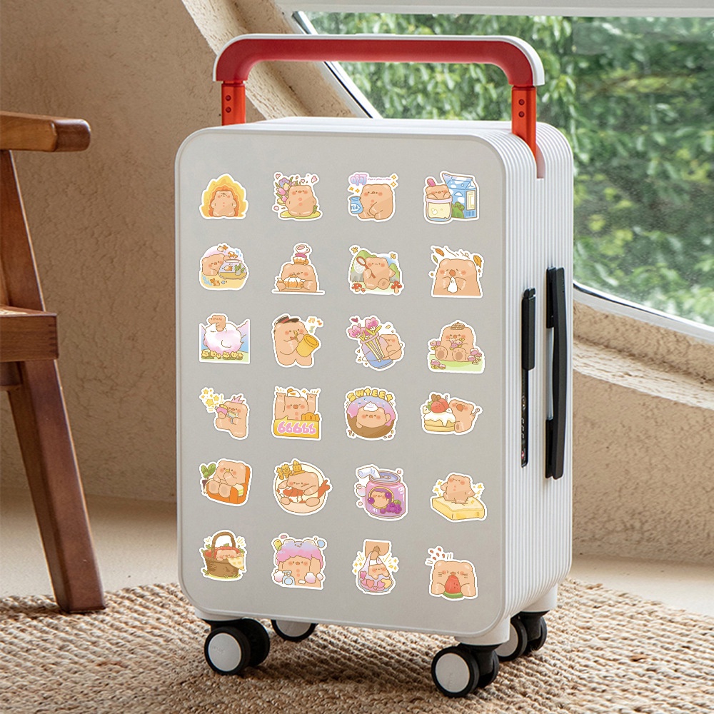 Bộ 120 / 60 Miếng Dán Trang Trí Bình Nước / Laptop Hình Gấu Dễ Thương