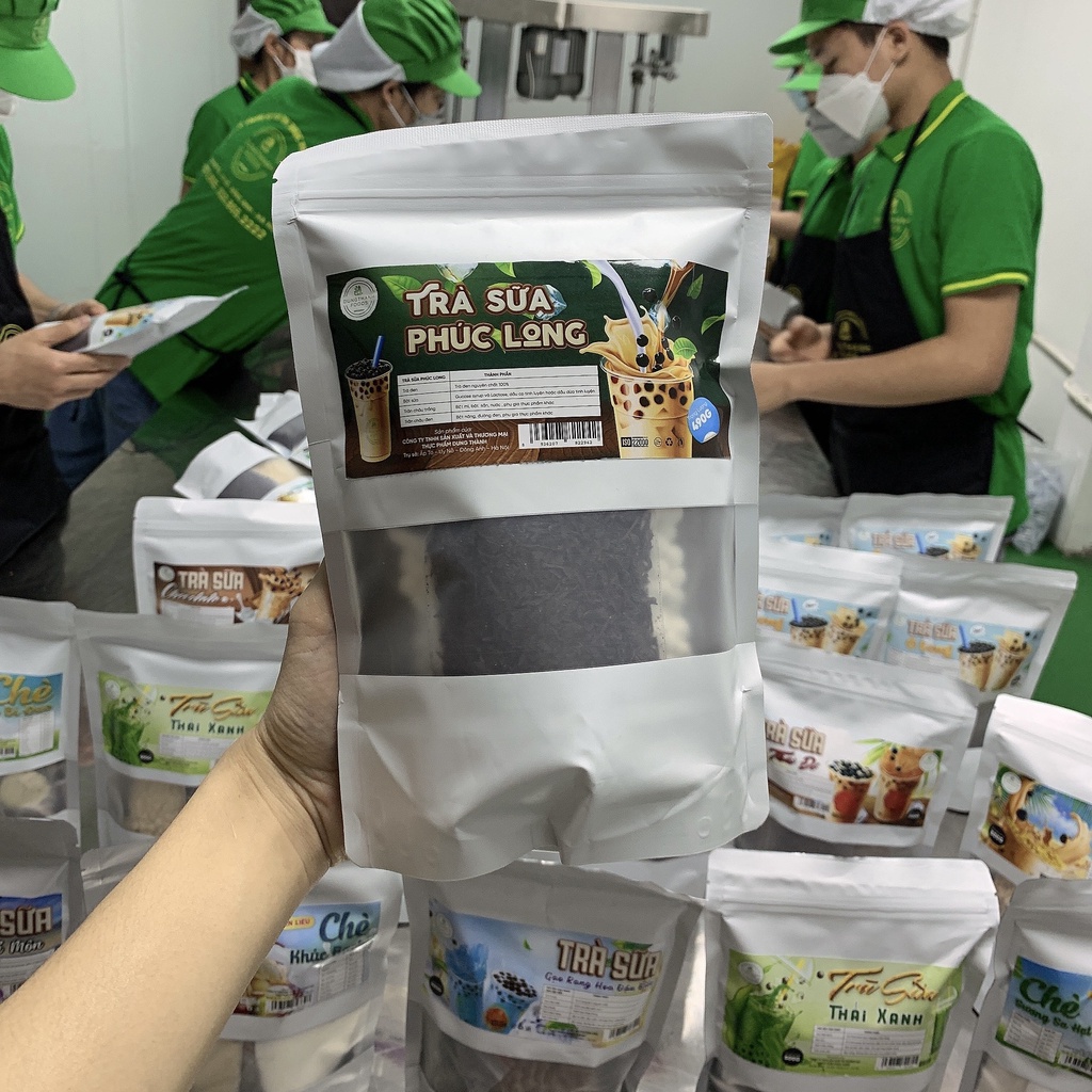 Set trà sữa tự pha phúc long, thái xanh, thái đỏ, khoai môn, gạo rang hoa đậu biếc, chocolate