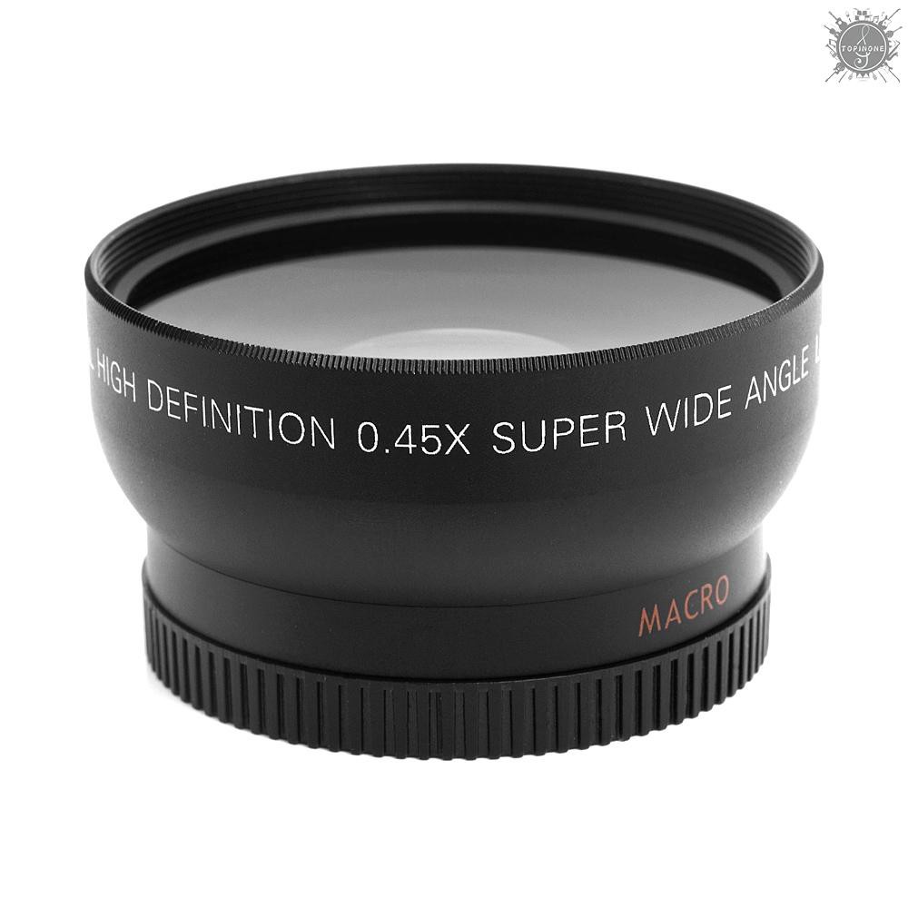 Ống Kính To Hd 52mm 0.45x Với Thấu Kính Macro Cho Máy Ảnh Canon Nikon Sony Pentax 52mm Dslr