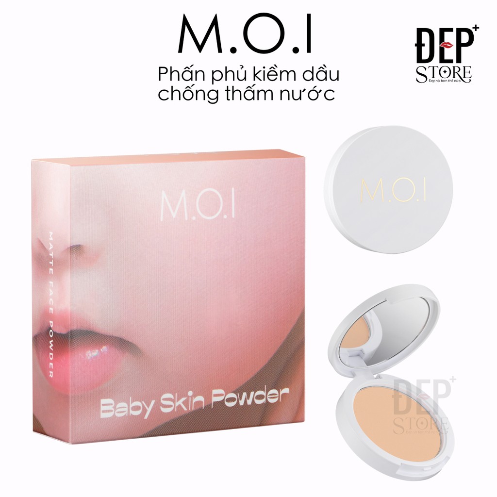 Phấn Phủ M.O.I kiềm dầu kháng nước Baby Skin Powder - Tone tự nhiên
