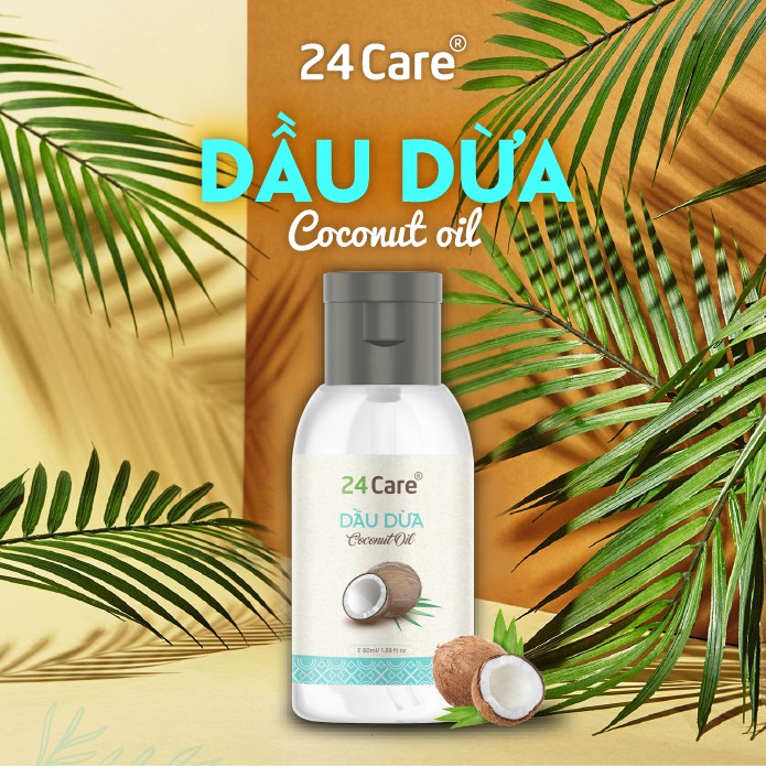 Dầu dừa 24Care nguyên chất – nước súc miệng trắng răng, khử mùi hôi răng miệng hiệu quả 60ml