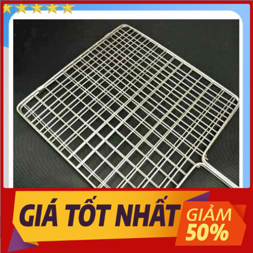 HOT Vỉ Nướng Inox, Kẹp Nướng Thịt, Chả, Nướng Thực Phẩm Than Hoa Cao Cấp