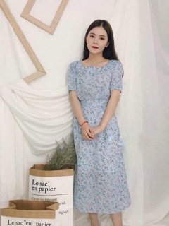 ĐẦM VINTAGE HOA NHÍ (sale còn hoa trắng)