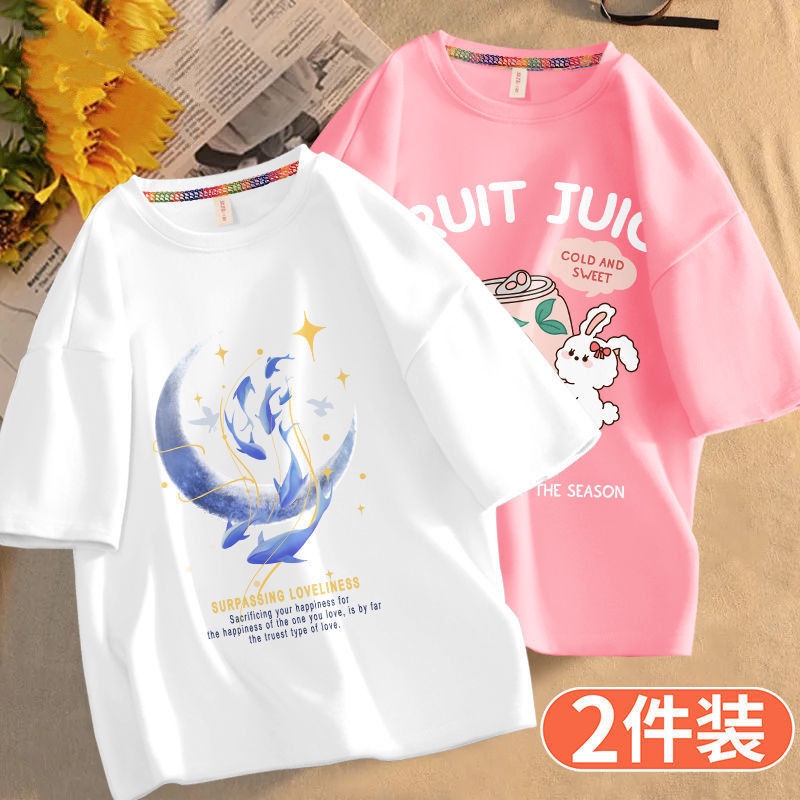 Áo Thun Cotton Tay Ngắn Phong Cách Thời Trang Mùa Hè Mới Cho Bé Gái